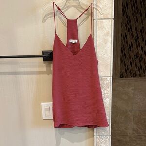 Red Sleeveless V-Neck Top